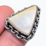Mother Of Pearl Handmade 925 Sterling Silver Jewelry Ring Size 7 q4f14