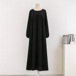 Kevadine s&uuml;gisene moslemi kleit naistele lahtised maxi kleidid mood naissoost t&auml;isvarrukaga vabaaja tahked taskud hommikumantlid pikad kleidid vestidoes XXXL must