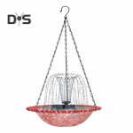 P&auml;ikesepaneeliga purskkaev riputatav linnuvann v&auml;ljas koolibri vannikauss p&auml;ikeseenergial t&ouml;&ouml;tav veepurskkaev linnuvann muruplatsile, terrassile, &otilde;ue, aia kaunistamiseks roosa