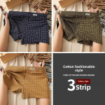 Meeste ruudulised puuvillased bokserid: Mugav, lai ja hingav aluspesu 2XL (recommended 135-155 jin)