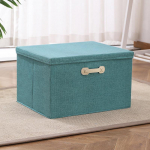 Kaasaskantav puuvillane ja linane kaanega hoiukast riiete ja m&auml;nguasjade jaoks, kokkupandav kapikorder Extra Large 46x36x28 cm