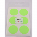 Masking Tape MT CASA SEAL Sticker rond 3, en washi shocking green - Masking Tape (MT) Vert