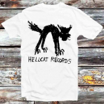 230 Gsm 100% puuvillane vin&uuml;&uuml;lplaadid Seattle plaadipood muusika kass Hellcat T-s&auml;rk vintage retro lahe kingitus meeste naiste unisex multikas anime topp T-s&auml;rk B561 XXS valge