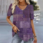 Suvine naiste T-s&auml;rk 3D Moeprintimine Gradient Harajuku T-s&auml;rk Suur s&auml;rk naiste r&otilde;ivastele Uus l&uuml;hikeste varrukatega V-kaelusega topp S