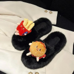 Burger Friikartulid Sussid Naised 2024 Talv Siseruumides Kodu Soojad Mugavad Puuvillased Kingad V&auml;ljas Mood Vabaaja Kingad 35 valge