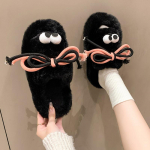 Valged kohevad sussid Naiste mood karusnaha sussid Avaleht Armsad multifilmid, slaidid, platvorm siseruumides p&otilde;rand, pl&auml;tud, naiste naiste kingad 35