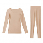 2 tk/komplekt Talvine naiste termiline aluspesu komplekt &Uuml;markaelusega &otilde;mblusteta pikkade varrukatega, soe &otilde;huke, &otilde;huke, k&otilde;rge elastsusega k&uuml;lma ilmaga pidžaamakomplekt koduriided L