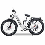 RZOGUWEX S9 Mountain Urban commuting Electric Bike 25Ah Battery 1000W Motor Eiectric Bicycle 20 Inch Snow Tire e-bike valge