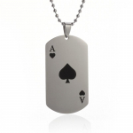 Moekas Klassikaline Meeste Roostevabast Terasest Pokkerikaardi Spade S&uuml;da Ripats Lihtne Peokaelake Ehted