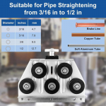 Tube Straightening Tool Alignment for Steel Black Stable Heavy Duty Portable 3/16 to 1/2 Pipe