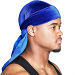 Meeste ja naiste satiinist elastne m&uuml;ts sametist pika sabaga piraadim&uuml;ts Hip-hop Oversize Bandana M&uuml;ts One Size sinine