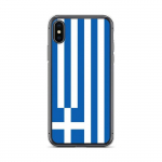Coque pour iPhone - PIXELFORMA - iPhone XS - Drapeau de la Gr&egrave;ce - Silikoonist supp - Design l&eacute;ger