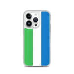 Coque iPhone &ndash; mitmev&auml;rviline &ndash; Drapeau Sierra Leone &ndash; Souple &ndash; TPU &ndash; &uuml;hilduv iPhone 14 Pro