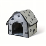 V&auml;ike lemmikloomade kennel, koerakuut, kasside kennel, v&auml;ikese k&auml;paga graafiline kokkupandav lemmikloomapesa, kutsikakoera kassimaja, lemmikloomade kennel pruun