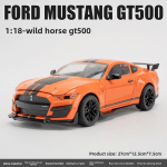 Suur suurus 1/18 t&auml;isskaala Mustang GT500 sulamist survevalu spordimudeli 4 ust avanev metallist s&otilde;iduk Laste Poisi M&auml;nguasi Kingitus N&auml;itusekaunistused oranž