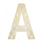Grande lettre en bois - A - Bois - Ajour&eacute; - A d&eacute;corer - 24 cm - Loisirs cr&eacute;atifs