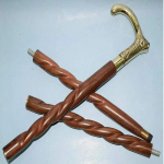 Antiikstiilis Viktoriaanlik Vanaaegne Disainer Messingist K&auml;epidemega Kepp Puidust Jalutuskepp M aero