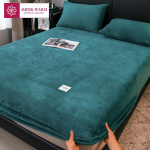 Talvine Soe Pl&uuml;&uuml;sist Frotee Elastne Voodilina Madratsikate Kohev Sametfliis Voodipesu Paar Termiline Kahekohaline Voodi King Size 150x190x25cm 1pc