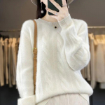 Naiste palmikmustriline kampsun s&uuml;gis-talv vabaaja &uuml;hev&auml;rviline kootud topp lahtine &uuml;mara kaelusega soe aluskiht pullover 2XL soe valge v&auml;rv