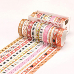 10 Rolls Stars Washi teip Dekoratiivne kleeplint Kooliajakirjatarbed Kuldfoolium Scrapbooking Kawaii kirjatarvete maalriteip