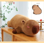 40CM-60CM Kawaii Multikas Hiiglaslik Triibuline Kapibaara Palusnukk Padi Lamav Pruun Loov Kapibaara Palusm&auml;nguasi Kodukaunistus Magamism&auml;nguasi 45cm beige