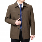 Meeste keskmise pikkusega puuvillane jope - Kevad/S&uuml;gis Business Casual keskealistele ja eakatele XXXL khaki