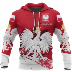 Poola lipu m&auml;rgiga kapuutsid Meeste graafilise 3D-prindiga Poola vaimtoteemimustriga Uus pusad ja dressipluusid Hip-hop Pullover Topid 5XL