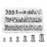 200PCS 304 Stainless Steel nut Anti-Rust nut Flat Head Powerful nut Series Multi-Specification nut kit M3/M4/M5/M6/M8/M10 One Size