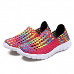 Kootud kingad Naiste vabaajajalatsid Slip-on Hingavad madalad tossud Kevad S&uuml;gis Naiste madalad kingad Mokassiinid Wsh2917 44