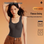 Women's Thermal V-Neck Seamless Camisole with Built-in Bra XL