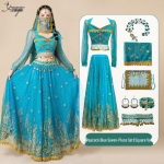 Printsess Jasmiini kost&uuml;&uuml;m naistele - Eksootiline India tantsu ja k&otilde;hutantsu riietus Medium