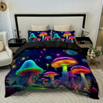 3 tk V&auml;rvilised Seened 3D Prinditud Voodipesukomplekt Hubane Mugav Tekikott King Queen Twin Suurus S&uuml;nnip&auml;evakingitus Magamistoa Kaunistus EU Single 135x200cm
