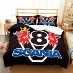 Scania Veoki Logo Voodipesukomplekt Poisid T&uuml;drukud &Uuml;hekohaline Kuninganna Suurus Tekikott Padjap&uuml;&uuml;r Voodi Lapsed T&auml;iskasvanud Mood Kodutekstiil EU Double 200x200cm