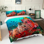 Ookeani Tekikoti Komplekt Sinine Meri Kala 3D Prinditud Laste Voodipesukomplekt Queen King Skandinaavia Ookeanimaastik Pehme Pol&uuml;ester Voodikate 70x133cm 2pcs