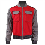 Kvaliteetne Back To The Future Mardi Jakk Cosplay Kost&uuml;&uuml;m T&auml;iskasvanutele Jacket Only,L red