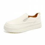 Meeste Vabaaja Suvekingad Paksude Taldadega Meeste Slip-on Kingad Nahast Moodsad Loaferid Meestele 2024 Uus Meeste Mugav K&auml;imisking 38 valge