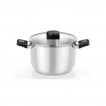 Olla Monix M240224 6.5L Acero Inoxidable 18/10 24cm Tapa Vidrio Inducci&oacute;n