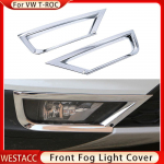 2tk kroomitud auto esiudutulelaterna katte kleebis VW Volkswagen T-ROC TROC 2018 2022 2023 jaoks