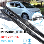 3x Mitsubishi Delica 5. 2007-2023 jaoks eesmised tagumised labad kummiharjad akna esiklaasi puhastus UJ konksul&otilde;ikur Rear Wiper