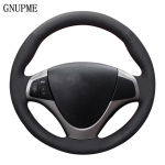 Ise&otilde;mmeldav must kunstnahast auto roolikatete kate Hyundai I30 2008 2009 2010 jaoks Black Thread