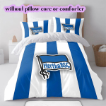Hertha BSC II Mustriga Voodipesu Tekikott Komplekt Tekikott Padjap&uuml;&uuml;r Kodu Kaunistus S&uuml;nnip&auml;evakingitus (1 * tekikott + 2 * padjap&uuml;&uuml;ri, ilma s&uuml;damikuta) 135x200cm