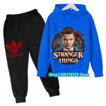 Stiilne laste kapuutsiga komplekt Stranger Things Demogorgoni tr&uuml;kiga, mugavad ja trendikad lasteriided 110