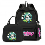 4 tk/komplekt Anime Hatsune Miku Prinditud Seljakott K&auml;ekotiga Pinaliga Teismelisele &Otilde;pilasele Poiss T&uuml;druk Koolikott Raamatukott Suure Mahutavusega Reiskott
