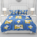 MINISO Multifilmi Donald Duck Tekikate Nahas&otilde;bralik ja Hingav Tekk Soojus Laste Magamistoa Voodipesu EU Single(135*200cm)3pcs