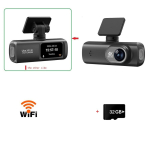 4K kriipsukaamera, Eesmine ja tagumine kahe objektiiviga autokaamera, GPS/WIFI/&Ouml;&ouml;n&auml;gemine/24-tunnine parkimisj&auml;lgimine 【2 lens】No GPS No Card must