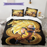 Son Goku mustriga voodipesu, Tekikomplekt Tekikate Padjap&uuml;&uuml;r Kodu S&uuml;nnip&auml;evakingitus (1 * tekikott + 2 * padjap&uuml;&uuml;ri, ilma s&uuml;damikuta) 135x200cm yellow