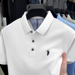 STORN High End Br&auml;nd 100% Puuvillane L&uuml;hikeste Varrukatega Polo S&auml;rk Meestele Luksuslik Ponikiri Mugav Hingav Moodne T-s&auml;rk Suvine Uus Top M valge