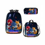 Sonic 3-osaline koolikott, l&otilde;unakarbi kott, pliiatsikarp Lastekomplekt 1