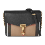 Burberry Ruudumustriga Lukuga Nahast &Otilde;la-Crossbody Kott Naiste kotid Must Pruun 80670551 Basic Set (Bag+Dust Bag)