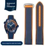 Omega Seamaster 300 Observatory Ocean Universe 600 jaoks Nailon Kumm Silikoon meeste Kellarihm 20mm 21mm 22mm Kellarihm K&auml;ev&otilde;ru width 21mm orange